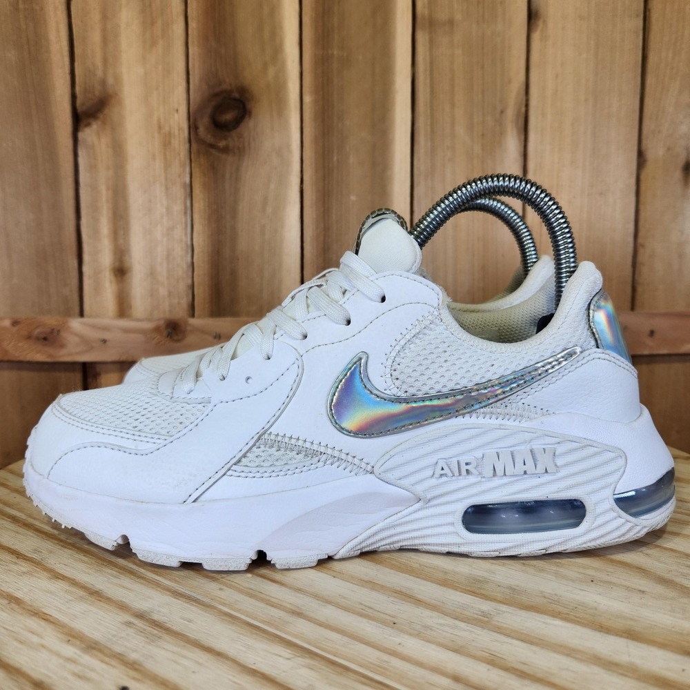 Nike Air Max Excee Shoes Womens 7 White Iridescent Mesh Sneakers DJ6001-100